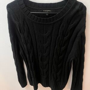 Banana Republic Classic Black Cable Knit Sweater